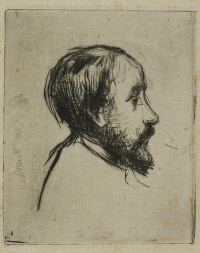 Profilporträtt av Degas av Marcellin Gilbert Desboutin