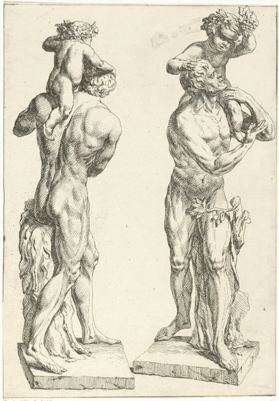 Silenus mötte de unge Bacchus av Marcellus Laroon (I)