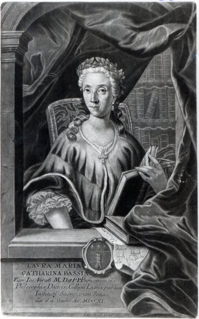 Laura Maria Caterina Bassi, graverad av Johann Jakob Haid av Marco Alvise Pitteri