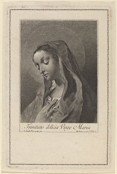 Den söta Jungfru Maria av Treenigheten av Marco Alvise Pitteri after Giovanni Battista Piazzetta