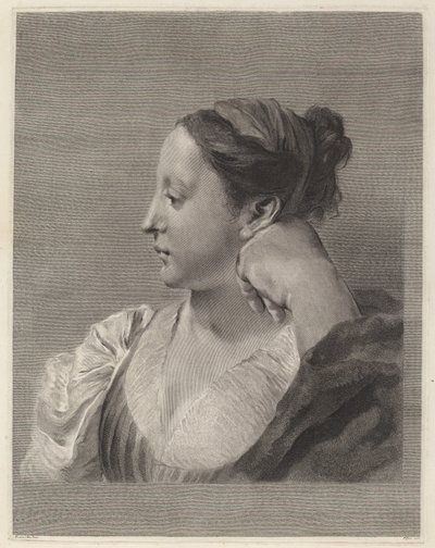 Ung kvinna i profil av Marco Alvise Pitteri after Giovanni Battista Piazzetta