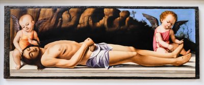 Död Kristus och två änglar av Marco Basaiti