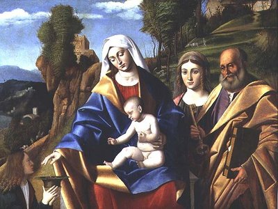M.5 Jungfru och barn med heliga, c.1510 av Marco Basaiti