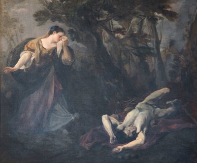 St Margaret av Cortona hittar kroppen av sin älskare av Marco Benefial
