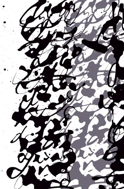 Asemic Writing, 2014 (bläck på papper) av Marco Campedelli
