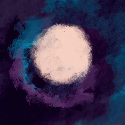 Fullmåne, 2024 (digital målning) av Marco Campedelli