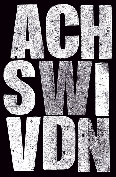Letters, 2014 (trätypografi på svart papper) av Marco Campedelli
