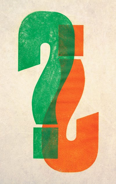 Fråga, 2014 (trätypografi på papper) av Marco Campedelli
