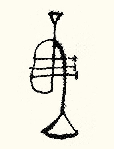 Trumpet, 2019 (silkscreentryck) av Marco Campedelli