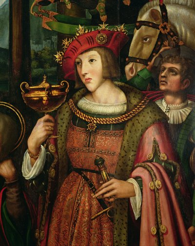 Charles Vth (1500-1558) av Spanien (olja på panel, detalj) av Marco Cardisco