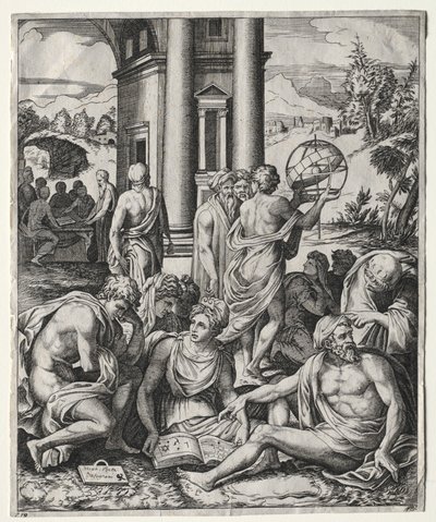 En församling av forskare, c. 15151527. av Marco Dente