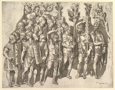 En romersk legion från Trajans kolumn, 1500-talet. av Marco Dente