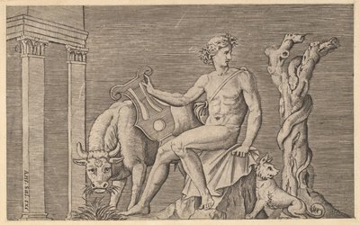 Mirror of Roman Magnificence: Apollo Tending the Flocks of Admetus, 1500-talet. av Marco Dente