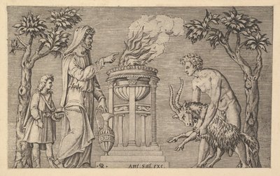 The Mirror of Roman Magnificence: The Sacrifice of a Ram, 1500-talet. av Marco Dente