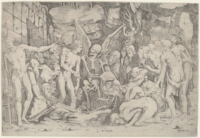 Skeletten av Marco Dente, after Baccio Bandinelli