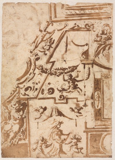 Grotesk med en hoppande kentaur verso, ca. 15651588. av Marco Marchetti