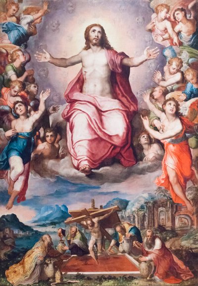 The Mystical Press and Christ in Glory av Marco Pino