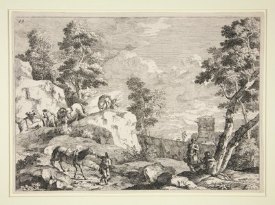 Landskap med fyra ryttare av Marco Ricci