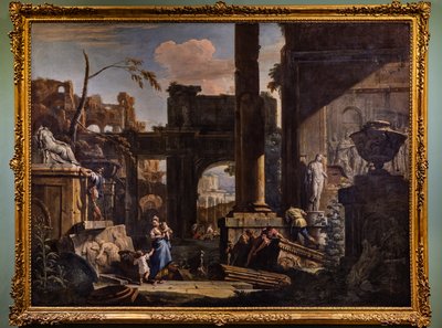 Perspektiv med ruiner och figurer av Marco & Sebastiano (1659 1734) Ricci
