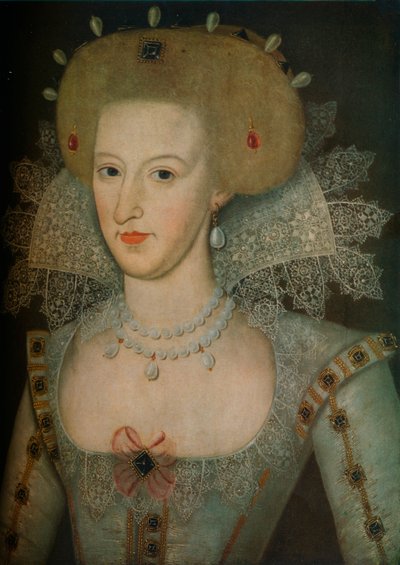 Anne av Danmark 1574-1619, drottningkonsort till kung James I, 1600-talet av Marcus Garret Gheeraerts the Younger