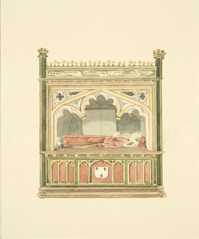 Monument till William Canynges i St Mary Redcliffe (penna och akvarell på papper) av Marcus H. Homes