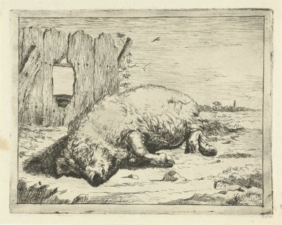 liggande gris Nötkreatur och grisar (serietitel) av Marcus de Bye