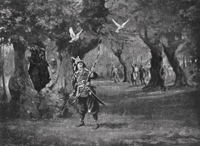 En händelse i det japanska "Rosornas krig" (litografi) av Margaret (after) Dovaston