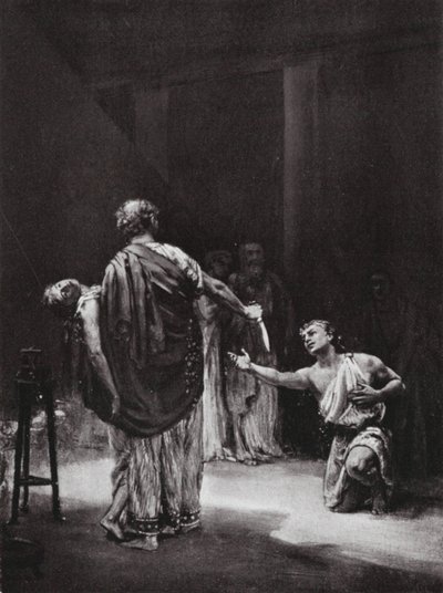 Aristodemus av Messenien offrar sin dotter (lito) av Margaret (after) Dovaston