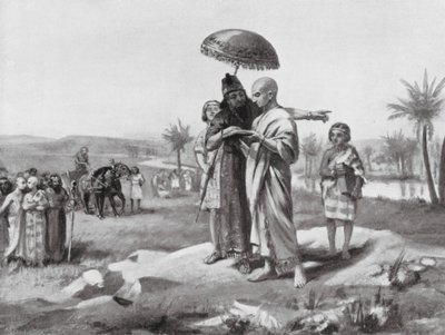 Gränsdragning mellan Assyrien och Babylon (litografi) av Margaret (after) Dovaston