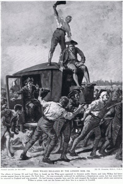 John Wilkes frisläppt av Londonmaffian av Margaret (after) Dovaston