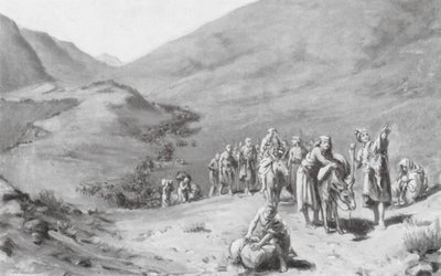 Migration av sumeriska stammar (litografi) av Margaret (after) Dovaston