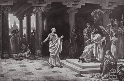 Solon vid Krösus hov (litografi) av Margaret (after) Dovaston
