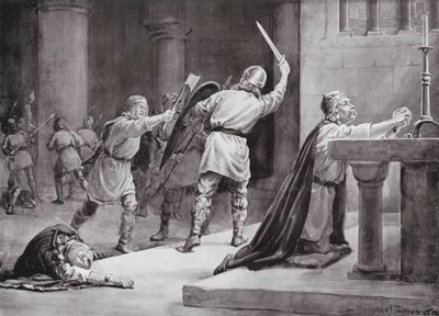 Mordet på helgonet Knud av Margaret (after) Dovaston