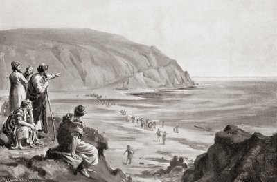 Feniciernas ankomst till Medelhavets östra stränder, ca 1500 f.Kr., ur Hutchinson