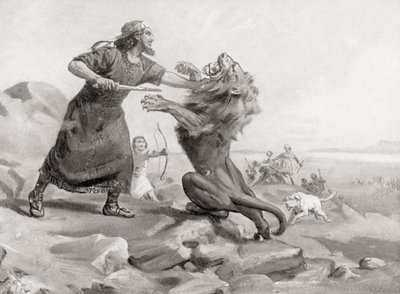 Tiglath-Pileser dräper ett lejon, från Hutchinson
