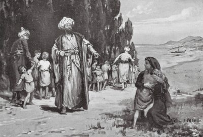Barnens hyllning till turkarna (litografi) av Margaret (after) Dovaston
