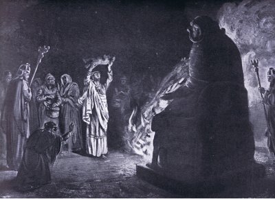 Ett feniciskt offer till Moloch (litografi) av Margaret Dovaston