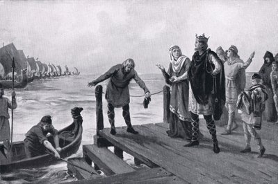 Edgar den fredlige med en sjöförklaring AD973 av Margaret Dovaston