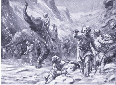 Mahmud av Ghaznis första framgång 1000 e.Kr. (litografi) av Margaret Dovaston