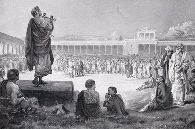 Neros turné i Grekland år 66 e.Kr., illustration från "Hutchinson