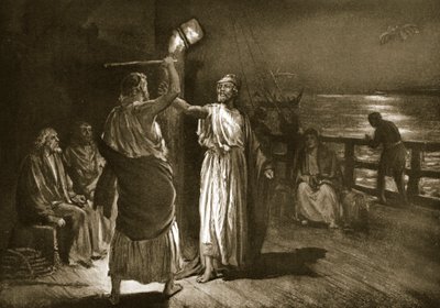 "Strike, but hear me", illustration från "Hutchinson