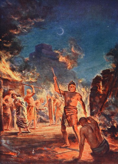 Bränningen av Lagash, illustration från "Hutchinson