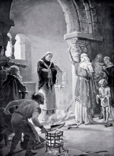 De nio plogbillarnas dom, illustration ur "Nationens historia" (litografi) av Margaret Dovaston
