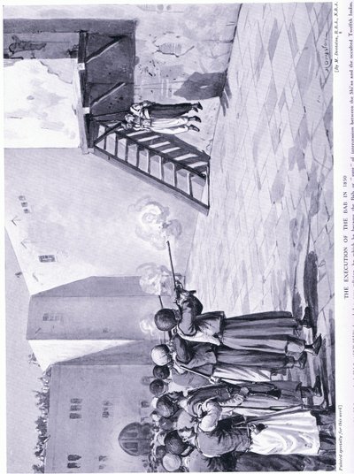 Avrättningen av Bab 1850AD (litografi) av Margaret Dovaston