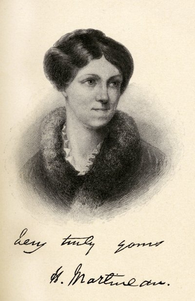 Harriet Martineau (1802-1876) illustration från "Little Journeys to the Homes of Famous Women", publicerad 1827 av Margaret Gillies