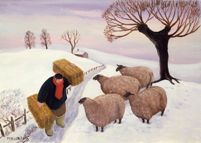 Bär hö till fåren på vintern av Margaret Loxton
