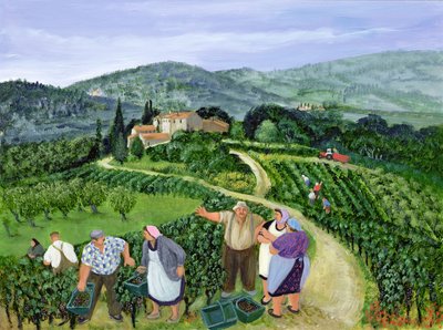 Chianti Classico, Villa Trasqua (olja på duk) av Margaret Loxton