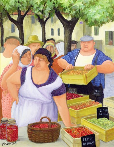 Market Place (olja på duk) av Margaret Loxton