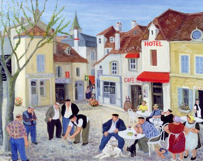 Spelet, Bourgogne (olja på duk) av Margaret Loxton
