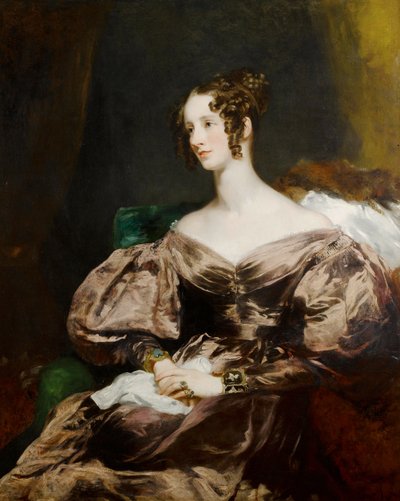 Porträtt av Harriet Brudenell, grevinnan Howe (1799-1836) av Margaret Sarah Carpenter